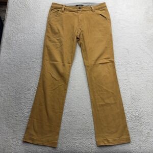 Kavu Mens 32 Canvas Work Pant Mustard Brown Utility Straight Leg Gorpcore Rugged